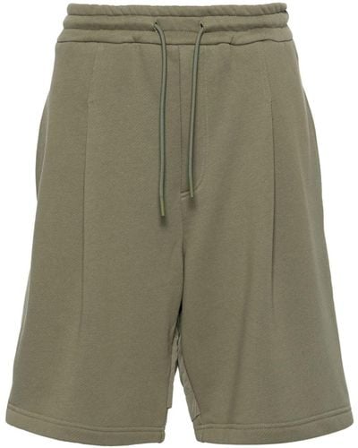 Emporio Armani Paneled Cotton Bermuda Shorts - Green