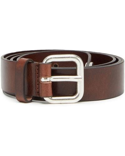 DIESEL B-inlay Leather Belt - Brown