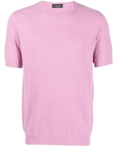 Roberto Collina Bouclé-knit Short-sleeved Sweater - Pink