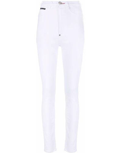 Philipp Plein Super High-waist jeggings - White