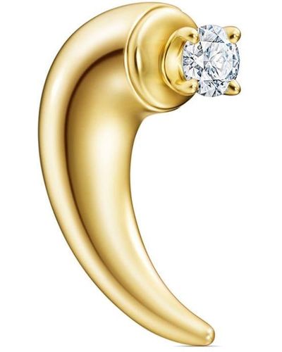 Tasaki 18kt Yellow Gold Collection Line Danger Horn Diamond Earring - Metallic