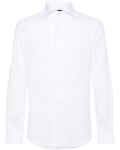 BOGGI Honeycomb Cotton Shirt - White