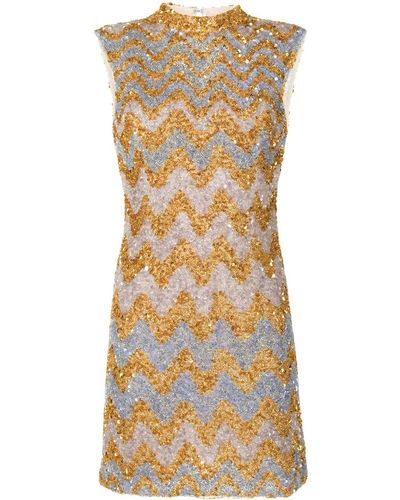 Rachel Gilbert Callum Sequin-embellished Dress - Yellow