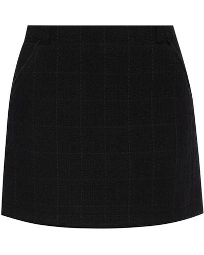 A.P.C. Checked-print Tweed Mini Skirt - Black
