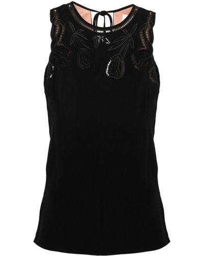 Paul Smith Corded-lace Sleeveless Blouse - Black