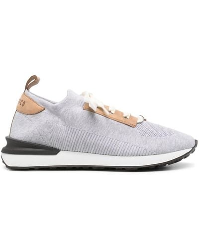 Peserico Almond Knitted Trainers - White