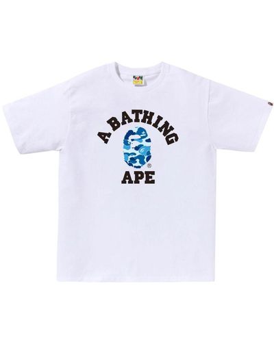 A Bathing Ape Abc Camo University Cotton T-shirt - White