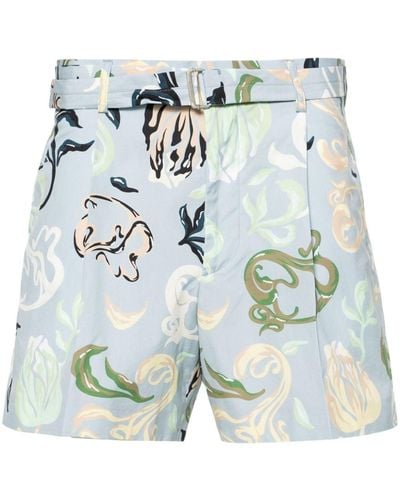 Lanvin Abstract-print Bermuda Shorts - ブルー