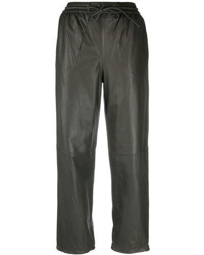 Yves Salomon Drawstring-waist Lambskin Trousers - Grey