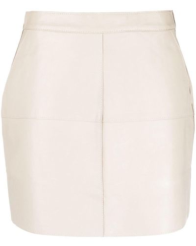 P.A.R.O.S.H. High-waisted Leather Pencil Skirt - Natural