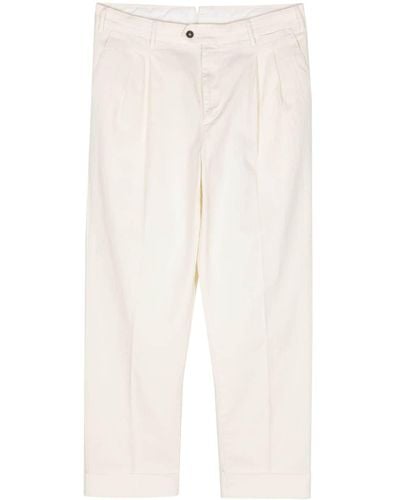 PT Torino Pleat-detail Trousers - White
