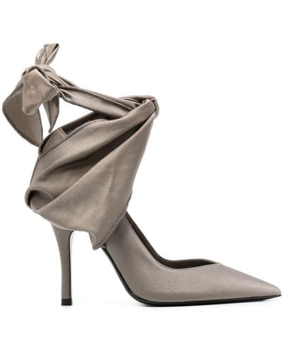 The Attico Vania 115mm Satin Court Shoes - Metallic