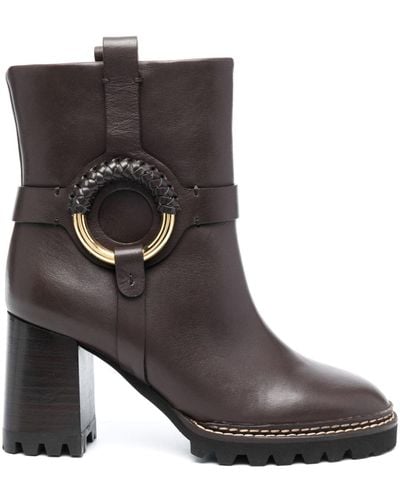 See By Chloé Hanna 80mm Platform Ankle Boots - Brown