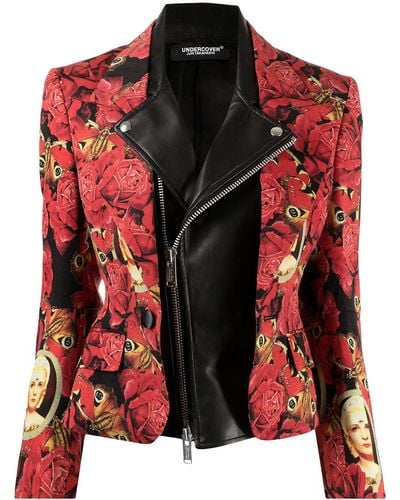 Undercover Abstract-print Layered Blazer