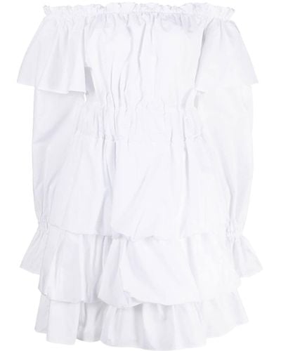 Philipp Plein Vestido corto con capas escalonadas - Blanco