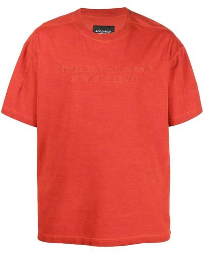 A_COLD_WALL* Schmales T-Shirt mit rundem Ausschnitt - Rot