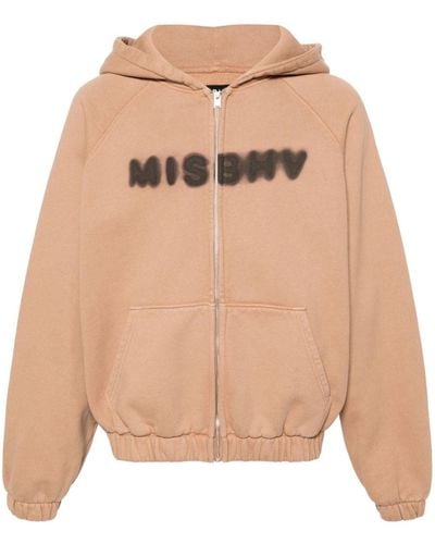MISBHV Logo-print Cotton Hoodie - Natural