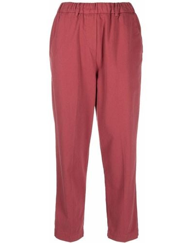 Alysi Pantalones rectos con cinturilla elástica - Rojo