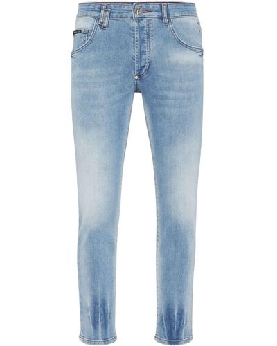 Philipp Plein Appliqué-detail skinny jeans - Blau