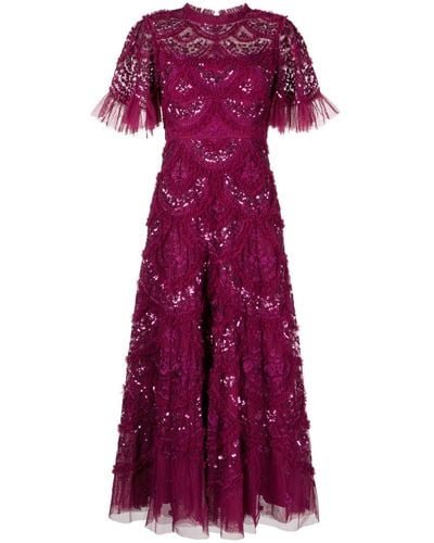 Needle & Thread Maxi-jurk Met Pailletten - Paars