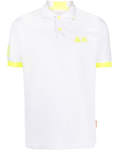Sun 68 Logo-print Cotton Polo Shirt - White