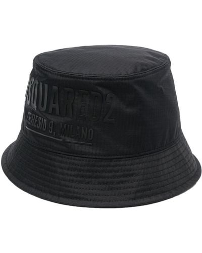 DSquared² Sombrero de pescador con logo - Negro