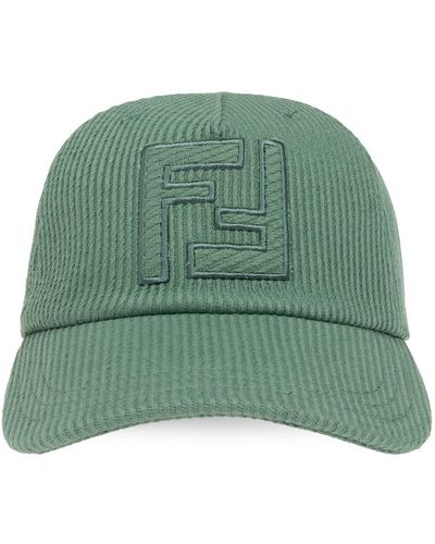 Fendi Logo-embroidered Ribbed Knit Cap - Green