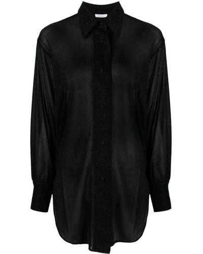 Oséree Camisa Lumiere semitransparente - Negro