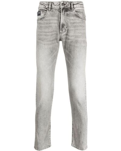 Versace Whiskering-effect Straight-leg Jeans - Gray