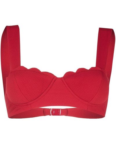 Marysia Swim Scallop-edge Balconette Bikini Top - Red