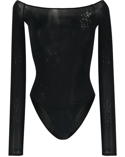 MM6 by Maison Martin Margiela Cotton Bodysuit - Black