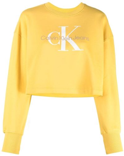 Calvin Klein クロップド スウェットシャツ - イエロー