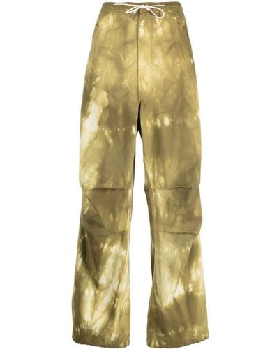 DARKPARK Pantalones anchos Daisy con diseño tie-dye - Amarillo