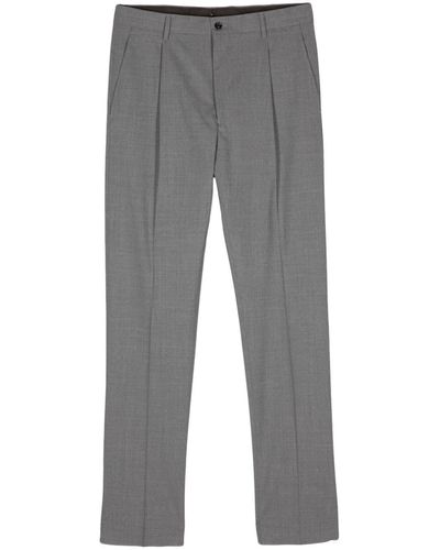 Moorer Vieste Pleat-detail Straight-leg Trousers - Grey