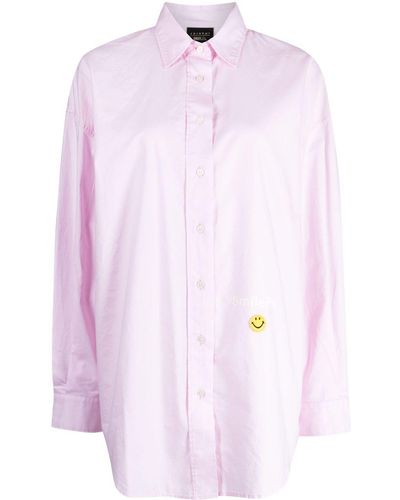 Joshua Sanders Smiley Face-motif Cotton Shirt - Pink