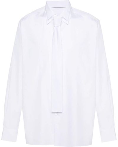 Prada Popeline-Hemd mit Kragen im Layering-Look - Weiß