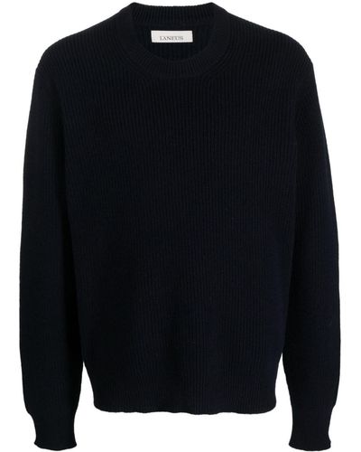 Laneus Ribbed Knit Wool Sweater - Blue