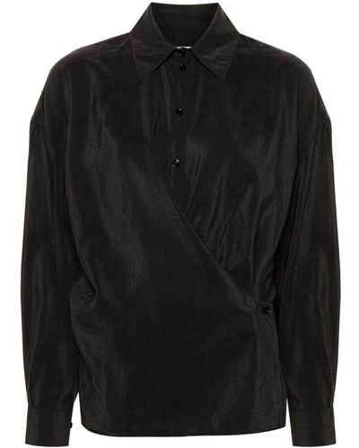 Lemaire Camisa con cuello recto - Negro