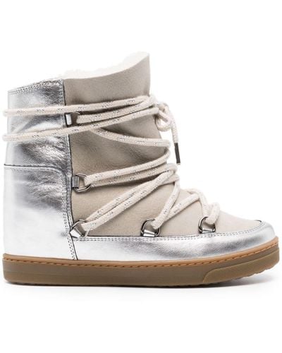 Isabel Marant Nowles-gf Leather Ankle Boots - White