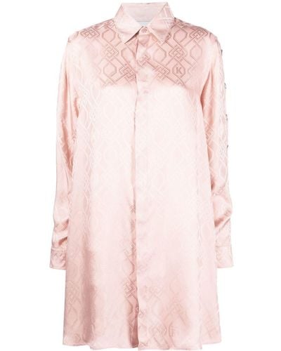 Koche Satin-finish Shirt Dress - Pink