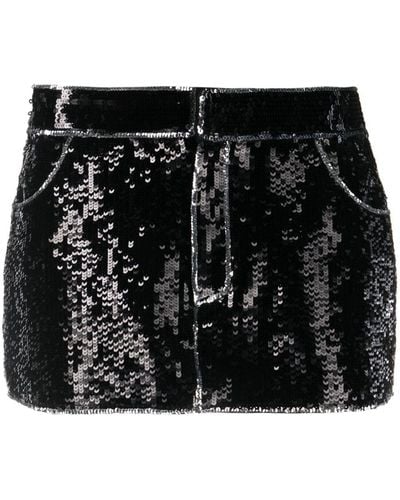 Forte Forte Two-tone Sequinned Miniskirt - Black
