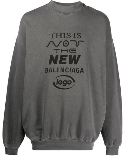 Balenciaga Sweatshirt mit Logo-Print - Grau