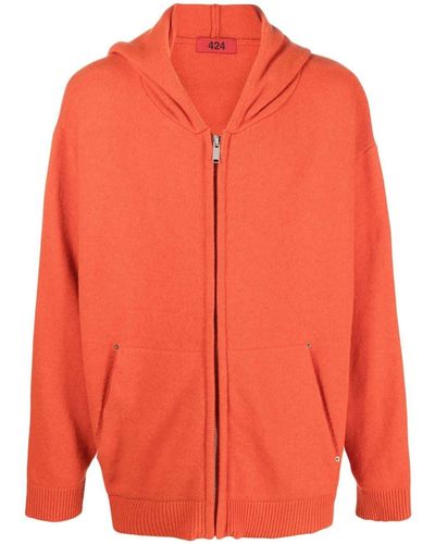 424 Zip-up Wool-blend Hoodie - Orange