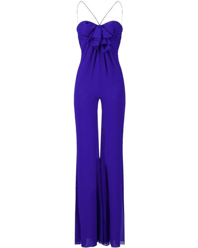 Giambattista Valli Bow Silk-blend Jumpsuit - Purple