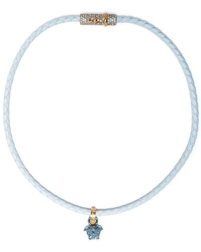 Versace Collier à pendentif Medusa - Blanc