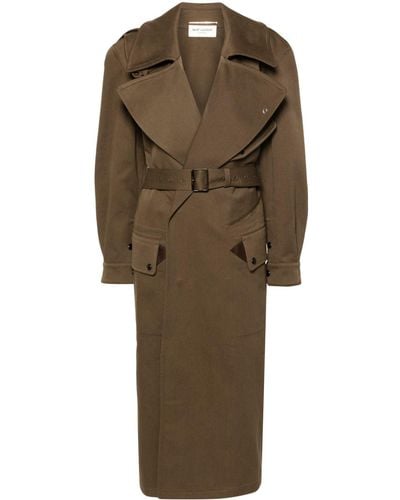 Saint Laurent Long Trench Clothing - Green