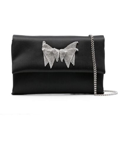 Casadei Butterfly Silk Crossbody Bag - Black