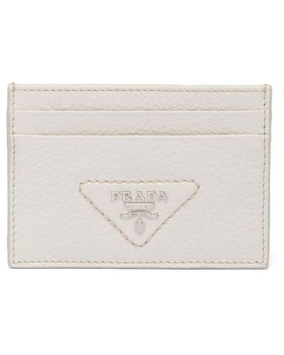 Prada Logo-plaque Cardholder - White