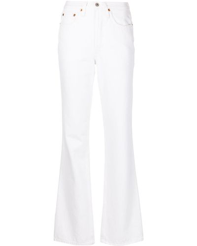 RE/DONE Bootcut-Jeans mit hohem Bund - Weiß