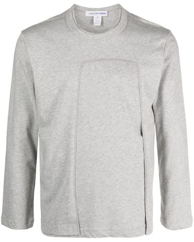 Comme des Garçons Mélange-effect Paneled T-shirt - Gray